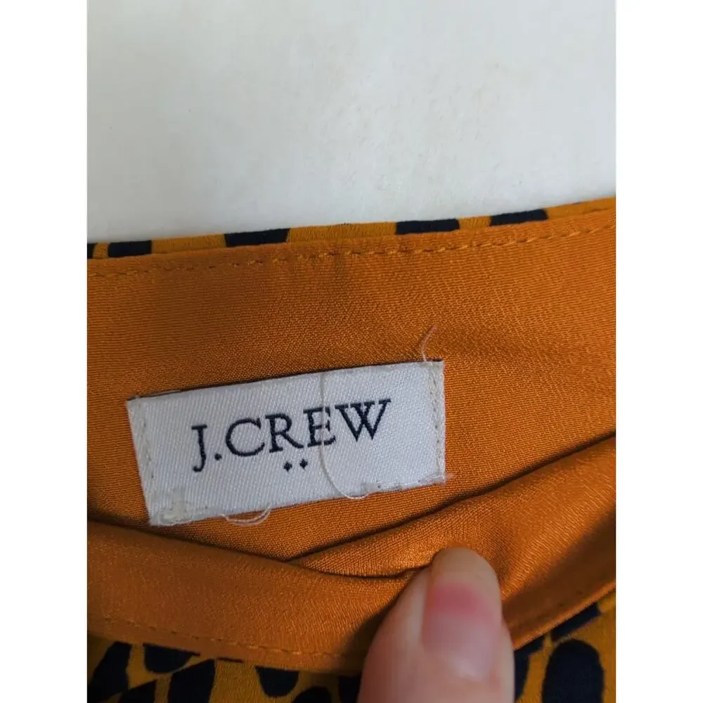 J.Crew mustard yellow cheetah print pleated midi skirt Size 20 Preppy Classic